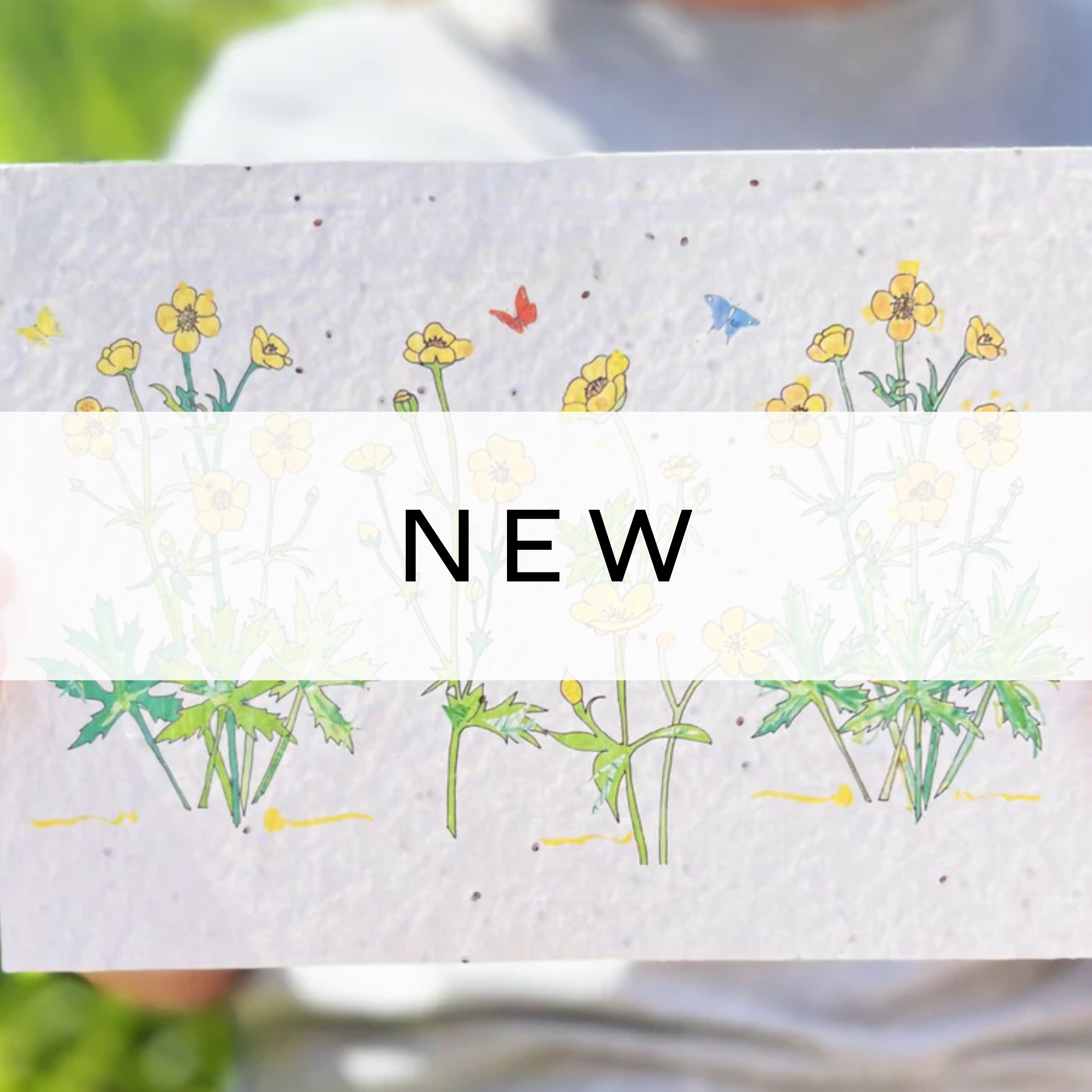 Wildflowers design printed on eco-friendly seed paper, ready to plant.