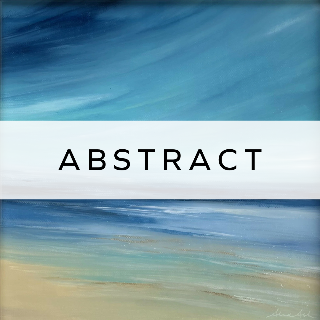 Abstract blue seascape painting, featuring fluid waves and calming ocean hues, capturing the essence of the sea in a modern, expressive design.