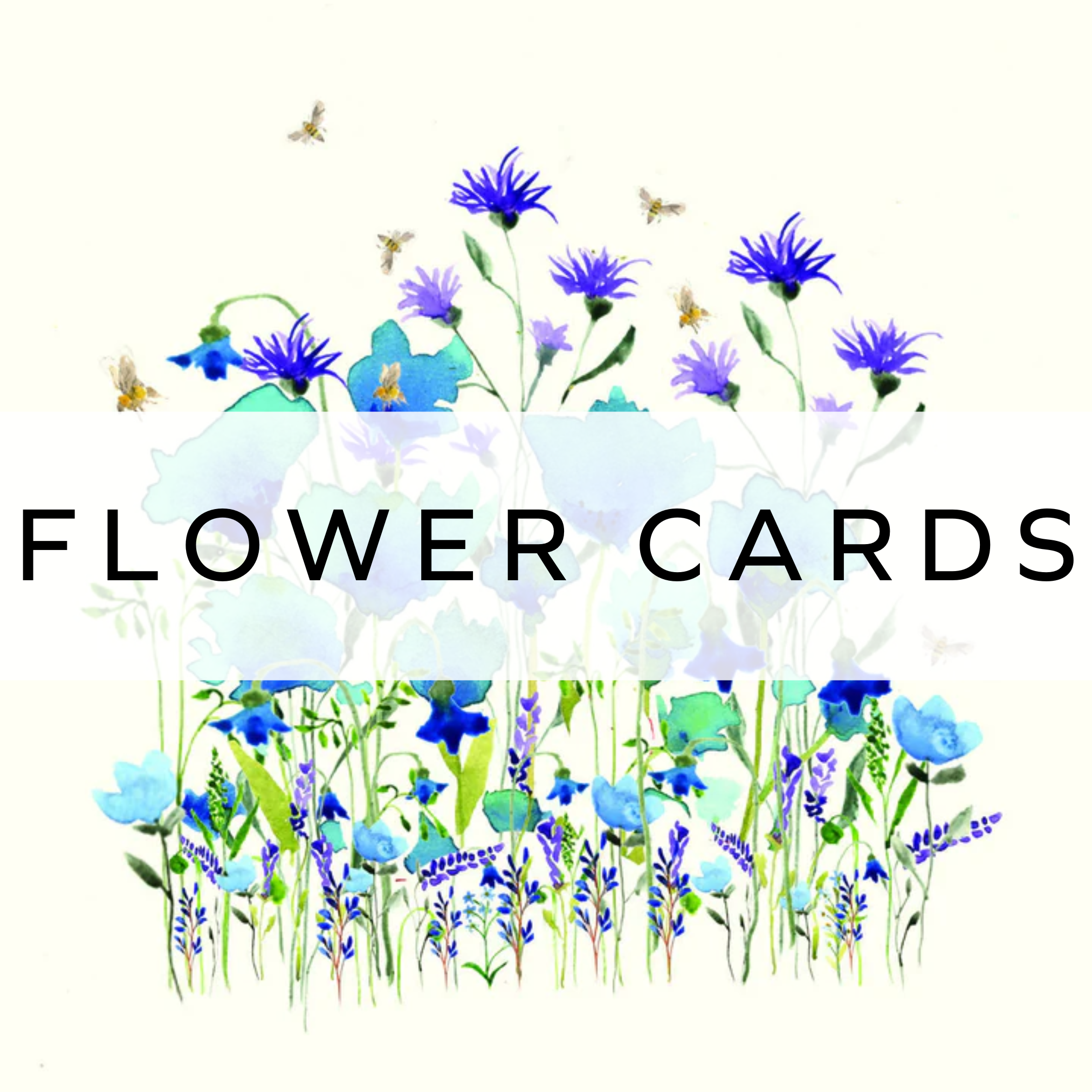 Greeting card featuring delicate blue flowers, perfect for sending a thoughtful message with a touch of elegance.