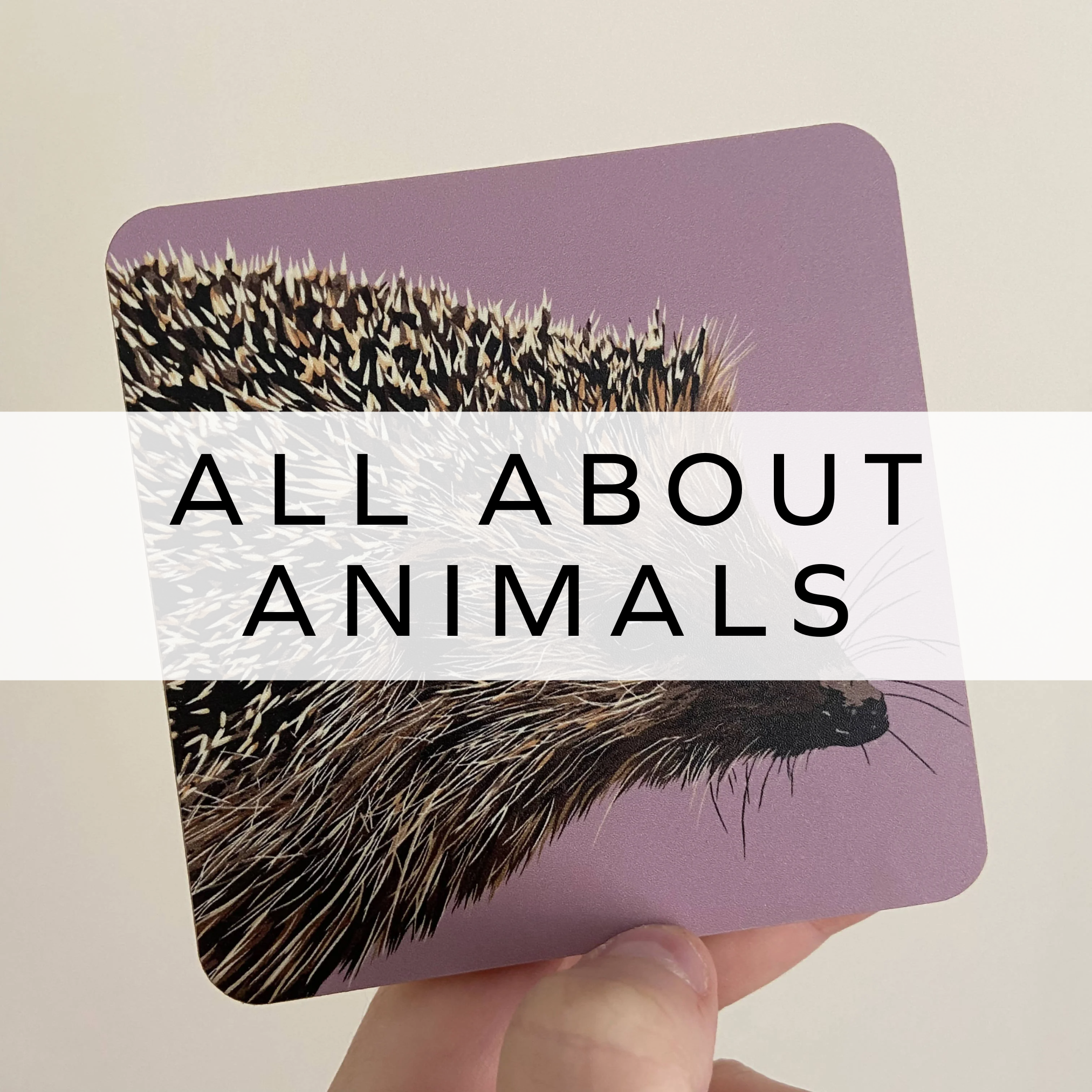 Purple coaster featuring a cute hedgehog design, perfect for animal lovers and adding a charming touch to your home decor or as a unique gift.