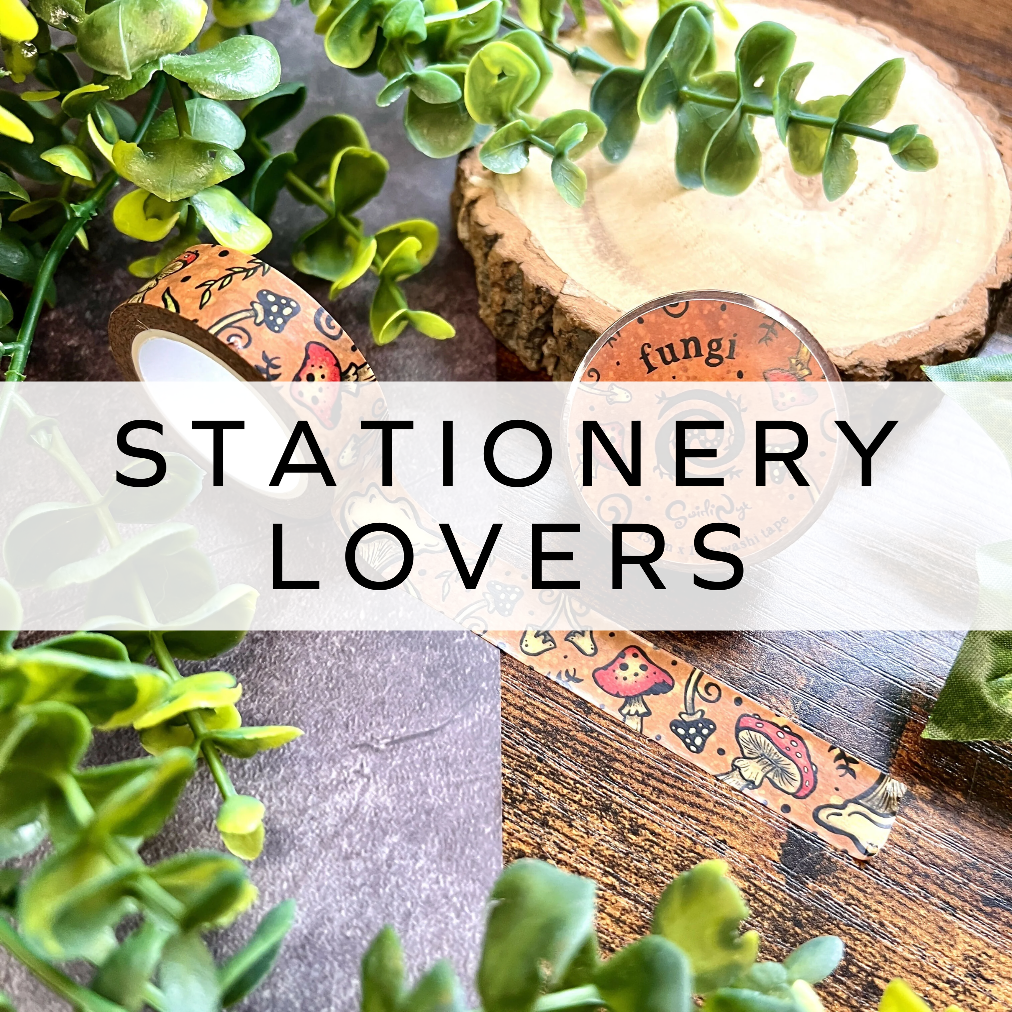 A roll of toadstool design washi tape featuring cute mushroom illustrations, perfect for adding a whimsical, nature-inspired touch to your crafts and journals.