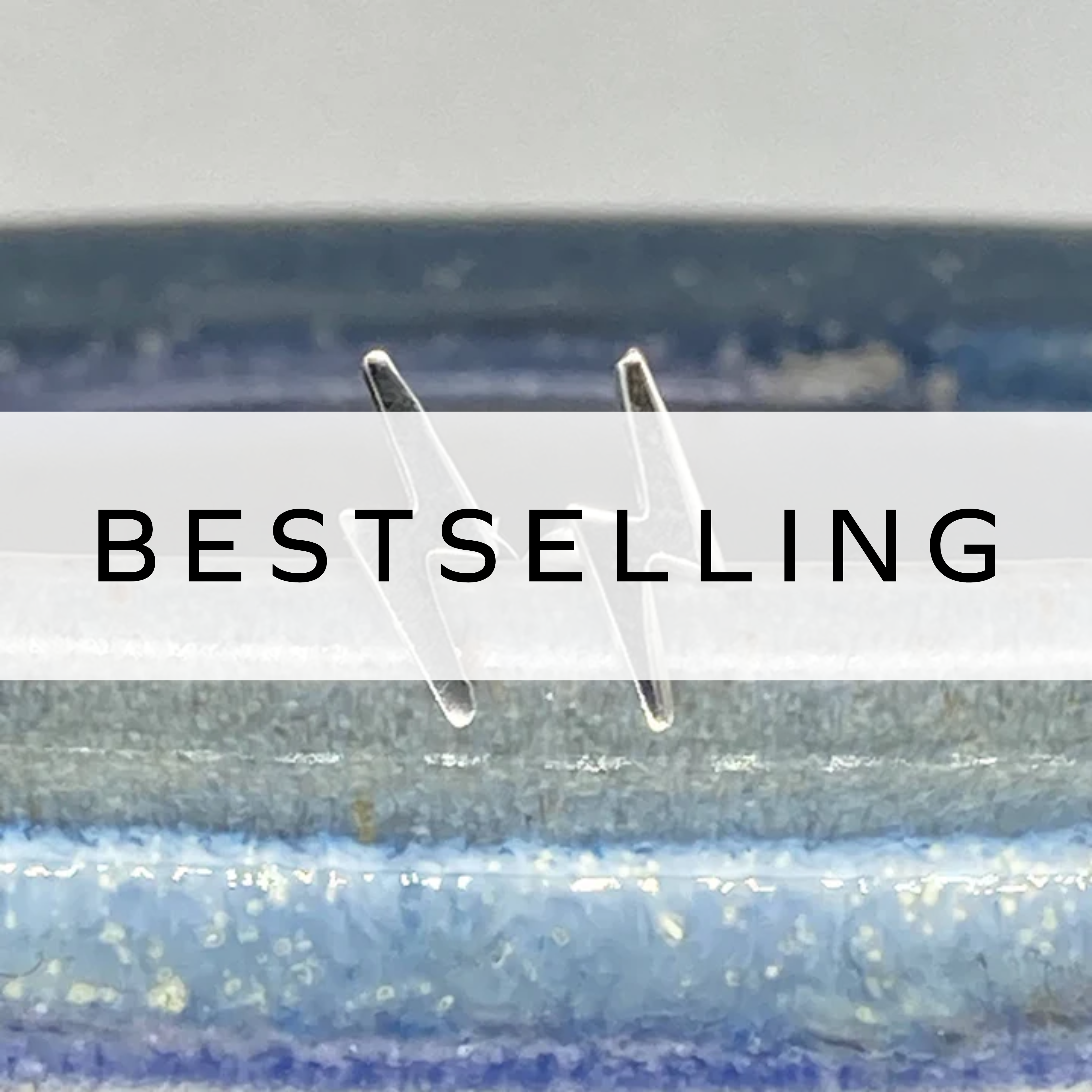 Silver lightning bolt studs, adding a bold and edgy touch to your jewellery collection.