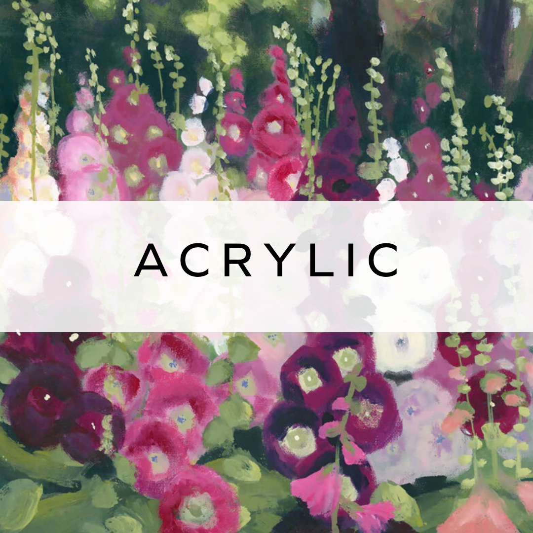 Original painting of foxgloves in full bloom, capturing the delicate beauty and vibrant colours of these tall, elegant flowers in a natural setting.