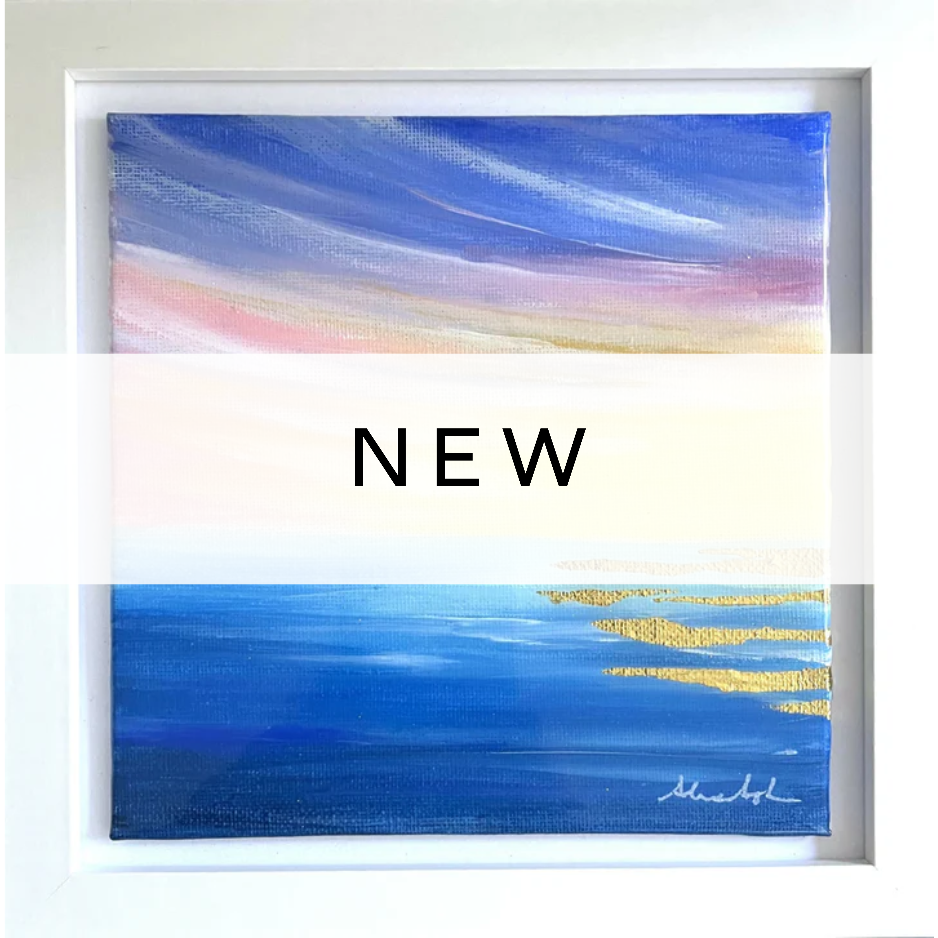 Abstract blue seascape painting, featuring fluid waves and calming ocean hues, capturing the essence of the sea in a modern, expressive design.