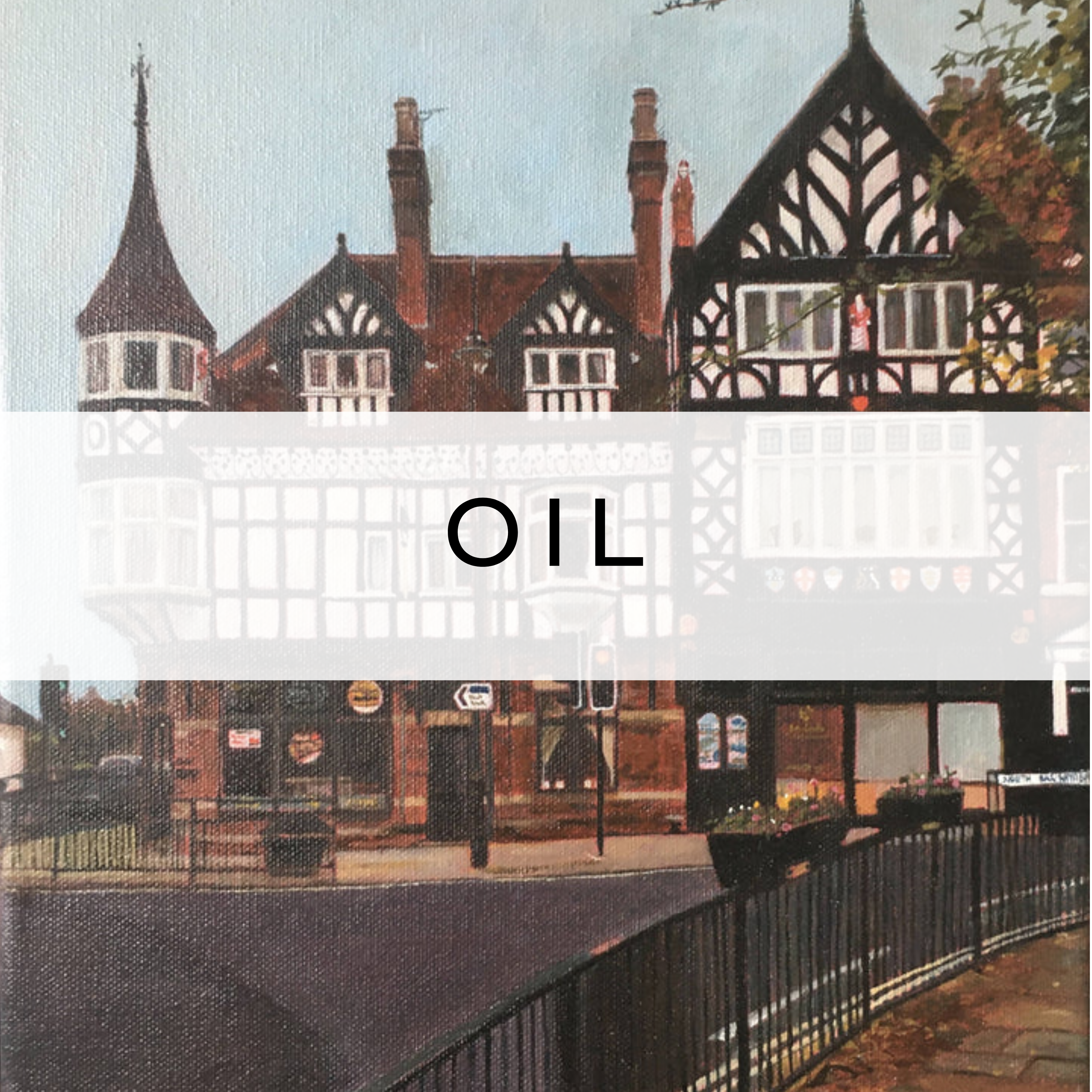 Original oil painting of North Bar in Beverley, capturing the historic gate's architecture with rich colours and detailed brushwork.