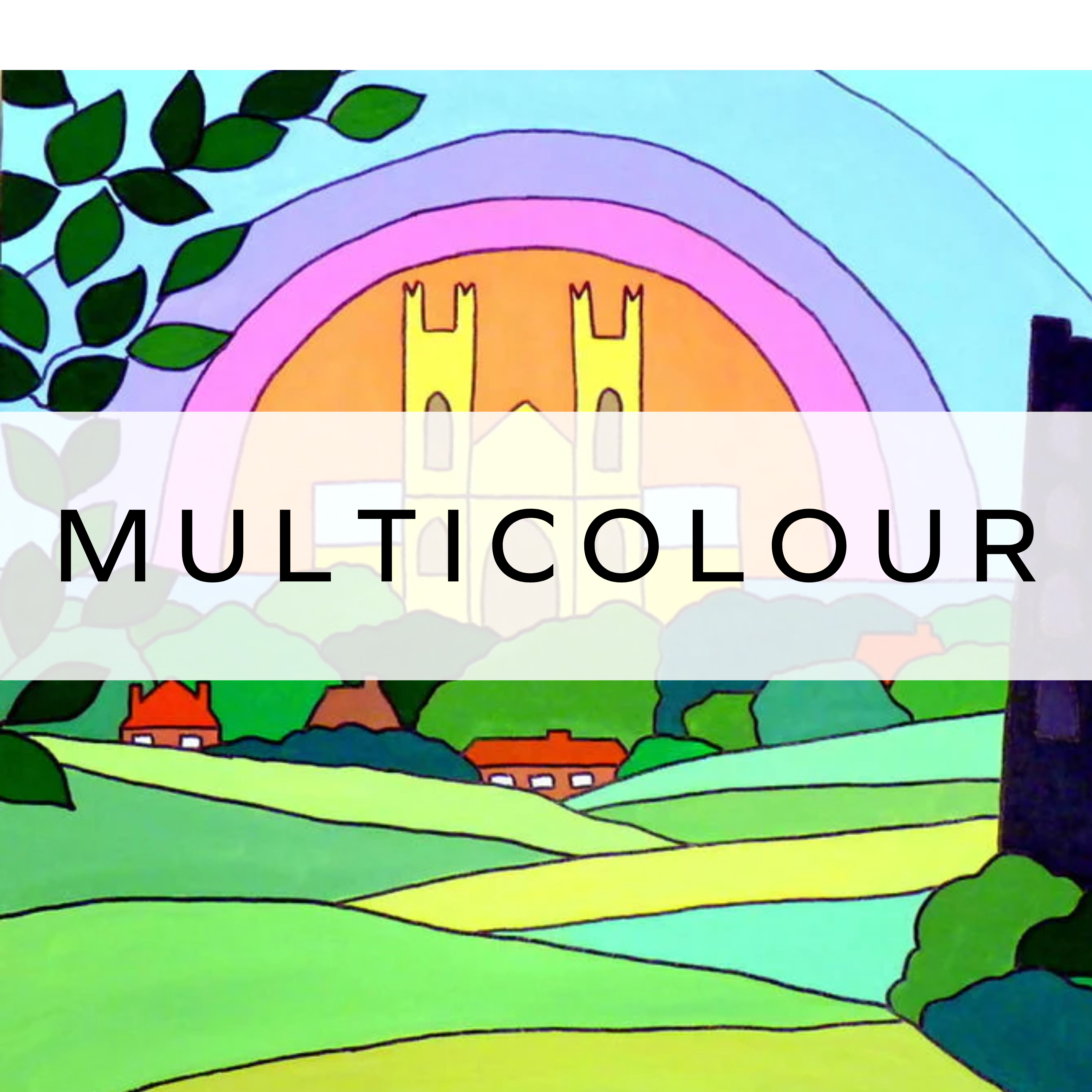 Colourful illustration of the Westwood with the Minster in the distance.