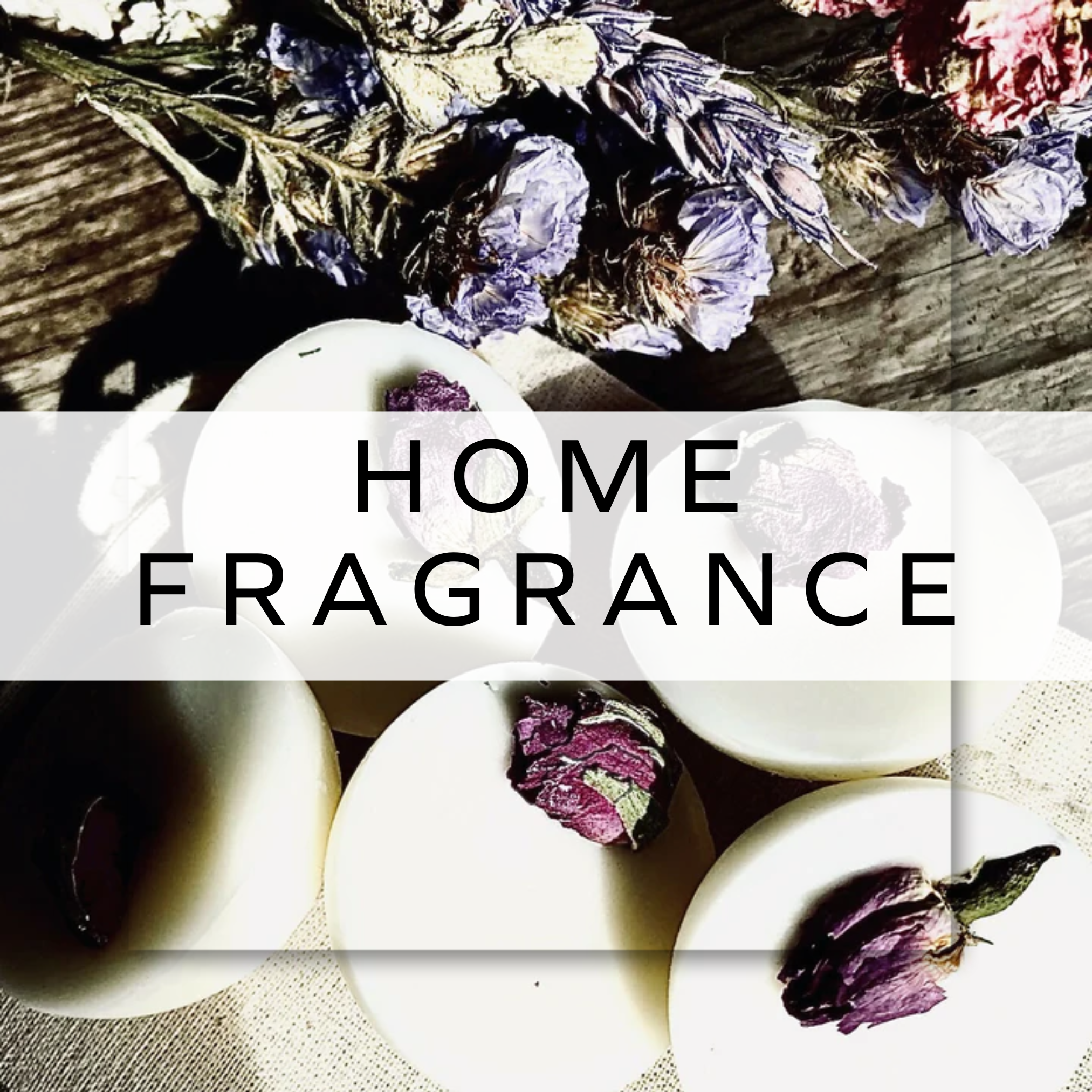 Wax melts with dried flower petals.