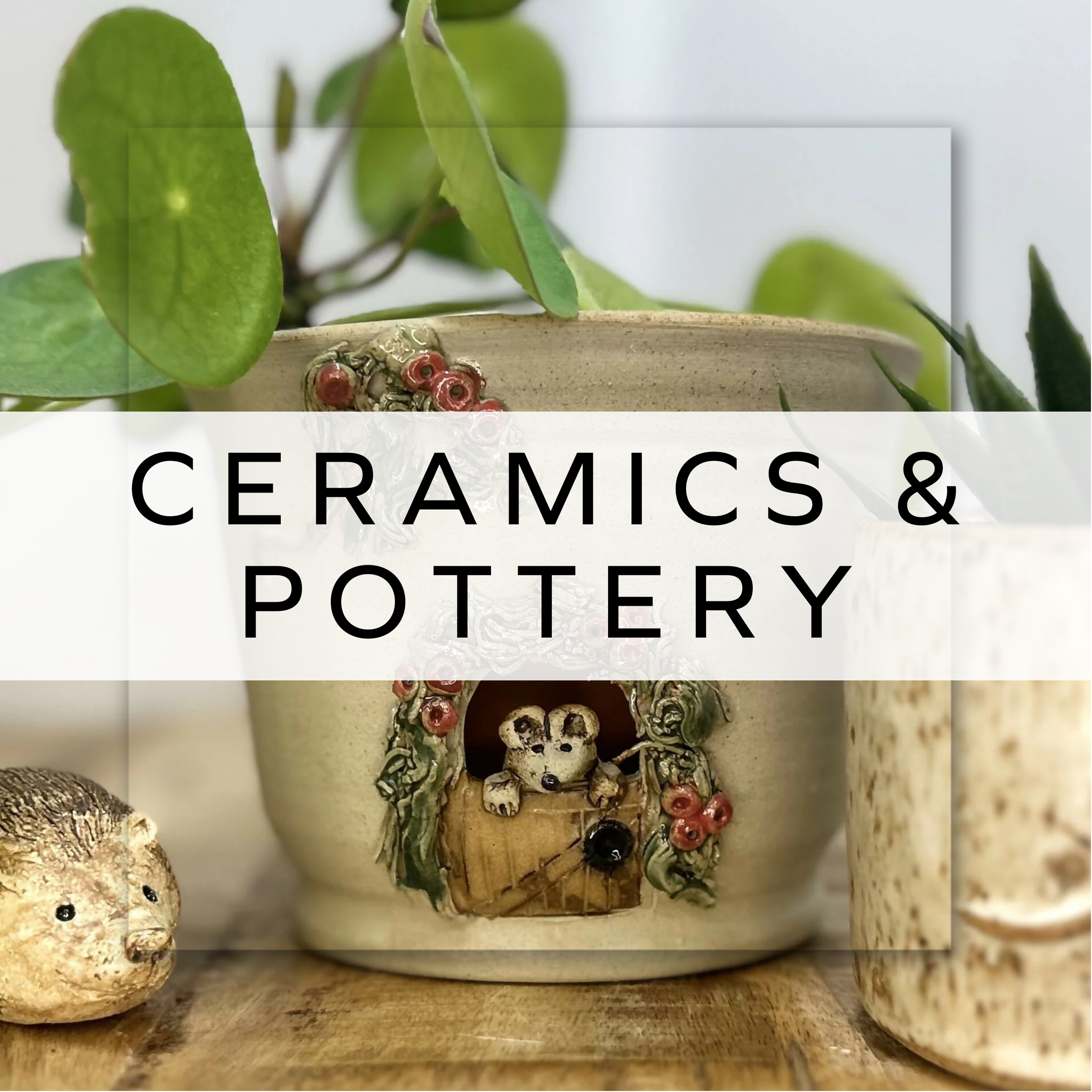 Ceramic vase with flower design