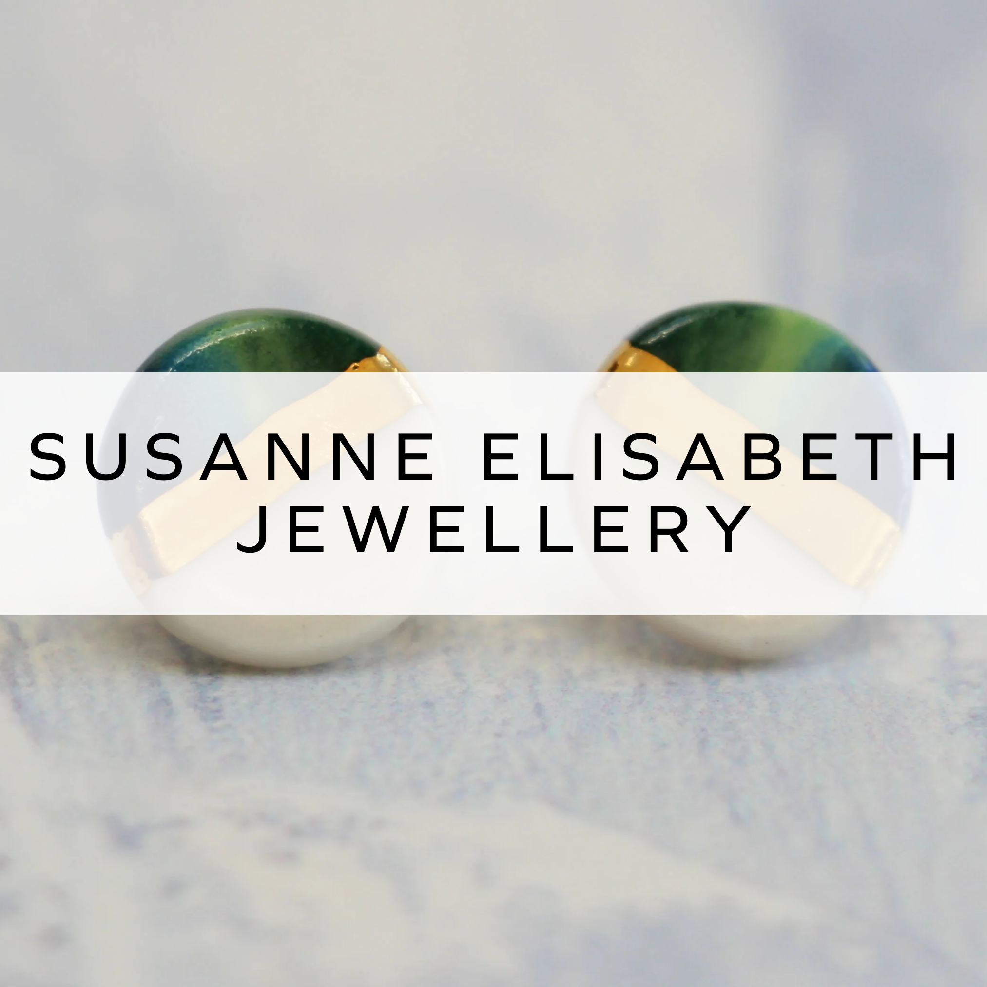 Green and white earrings.