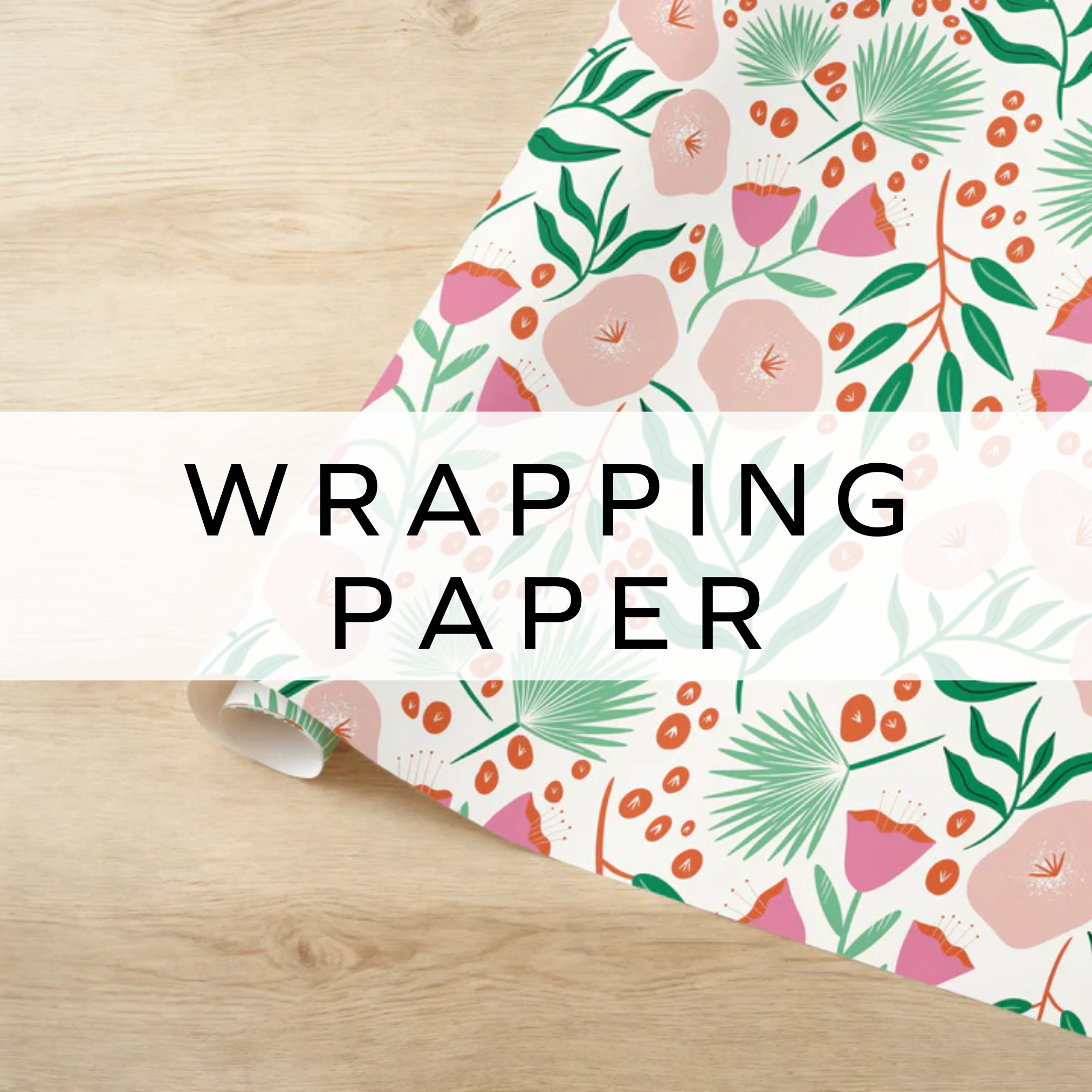 Floral design wrapping paper featuring vibrant blooms in soft colours, perfect for adding a touch of elegance and charm to any gift.