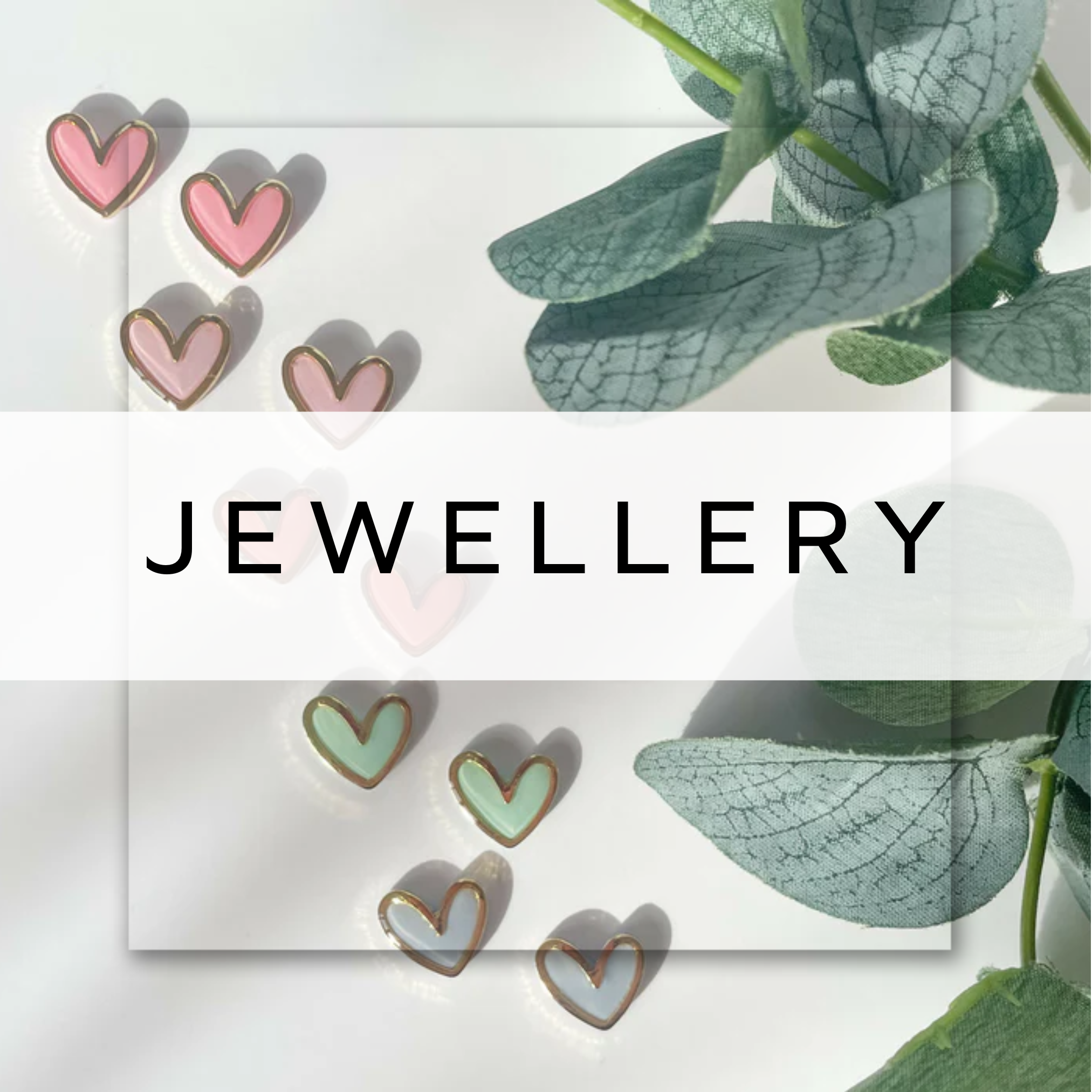 Five sets of colourful heart studs in pastels.