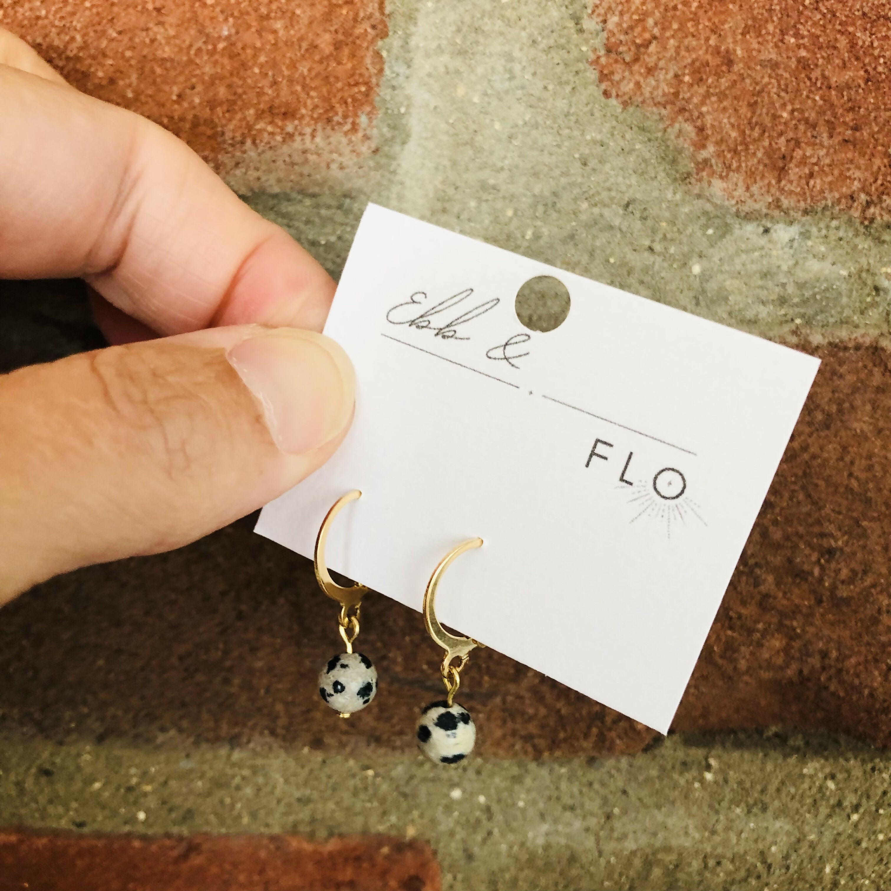 Hand Crafted Gem Stone Huggie Earrings