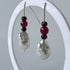 HEALING CRYSTAL & STERLING SILVER ROOT CHAKRA EARRINGS WITH BAROQUE PEARLS