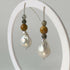 HEALING CRYSTAL & STERLING SILVER SOLAR PLEXUS CHAKRA EARRINGS WITH BAROQUE PEARLS