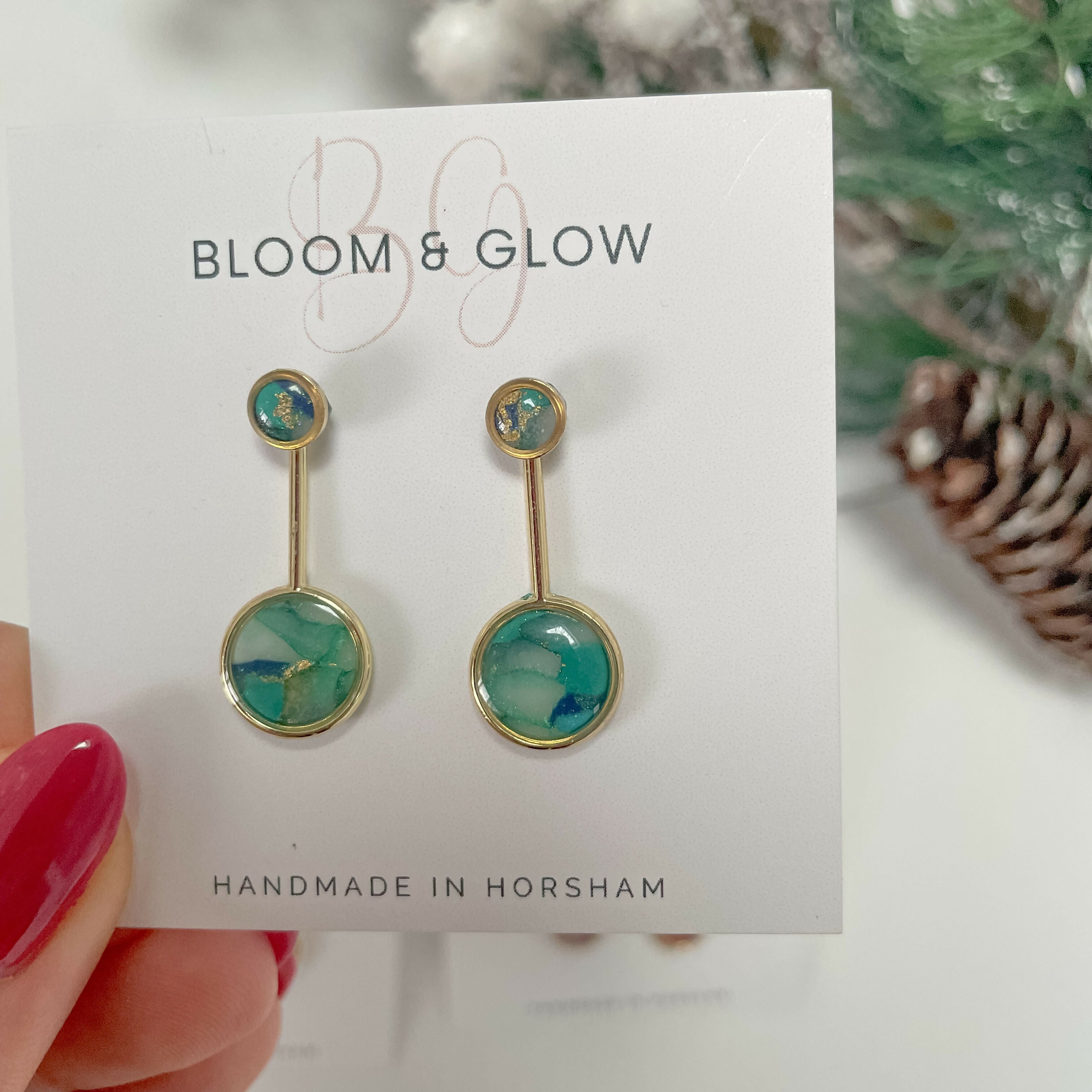 Double Circle 2 in 1 Drop Earrings