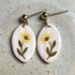 Polymer Clay Earrings With Gold Plated Fastenings