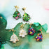 Handmade Glitter Christmas Trees Earrings With Star Studs
