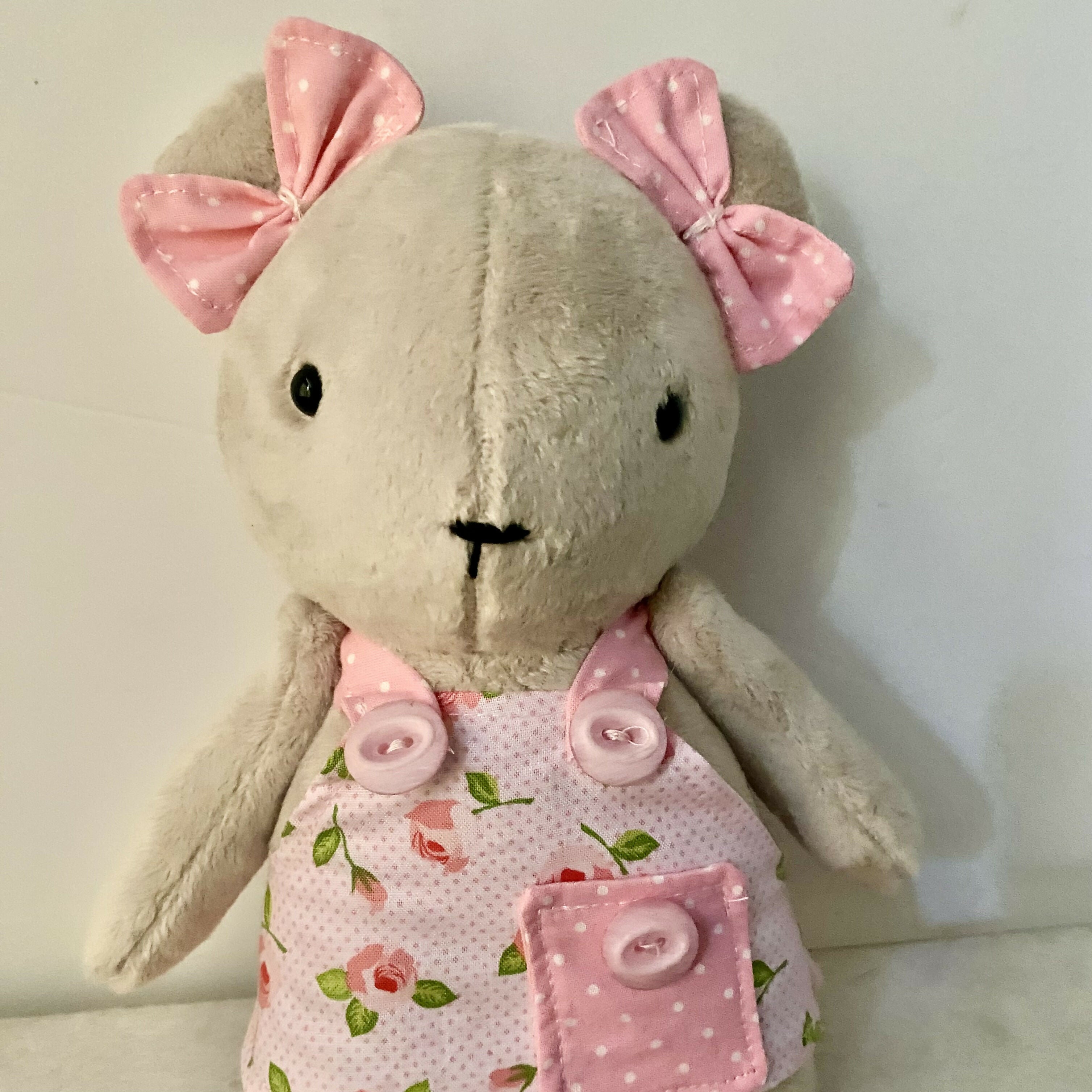 Teddy In Pink Flowers Dress