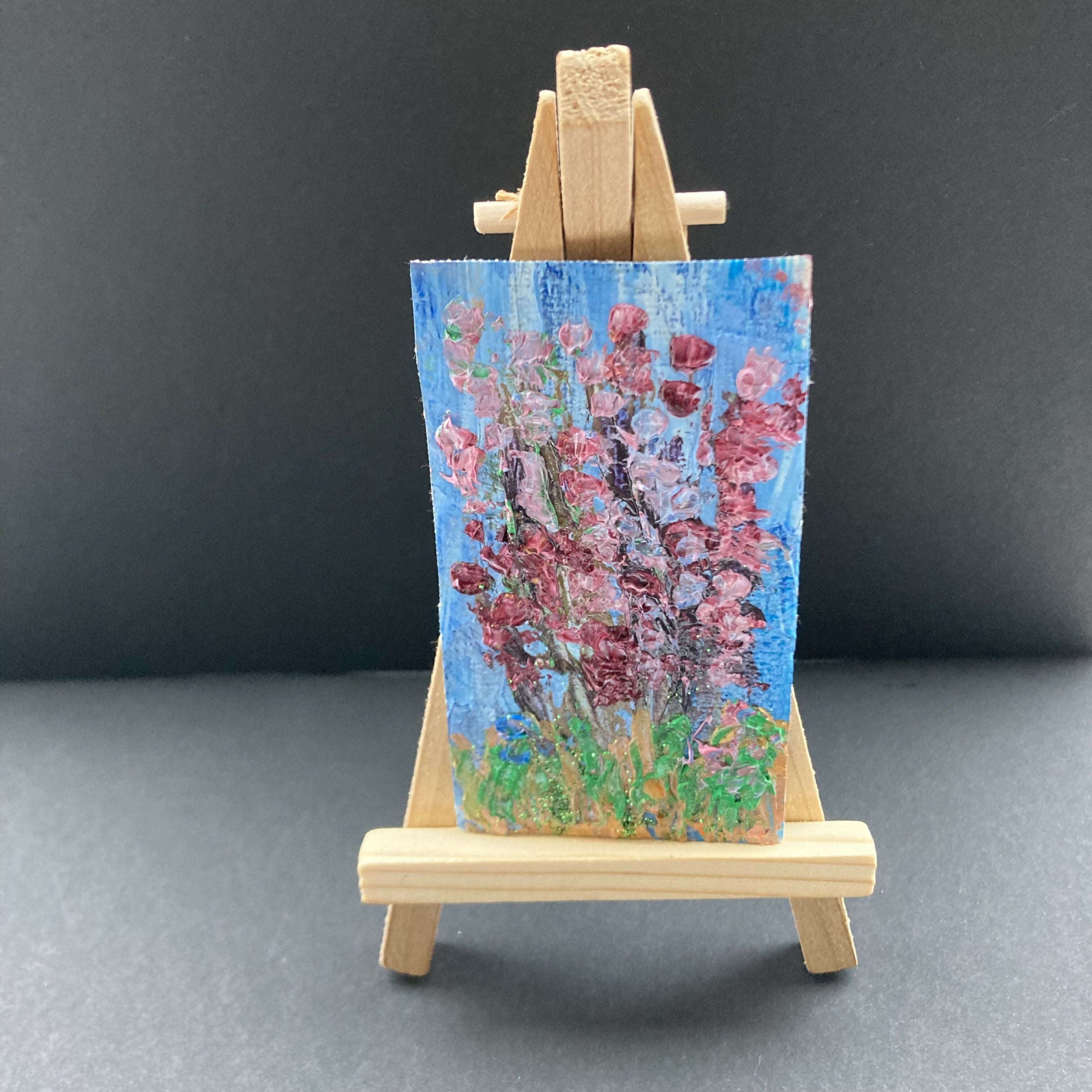 Close Up Heather - Oil Painted Mini Canvas Fridge Magnet