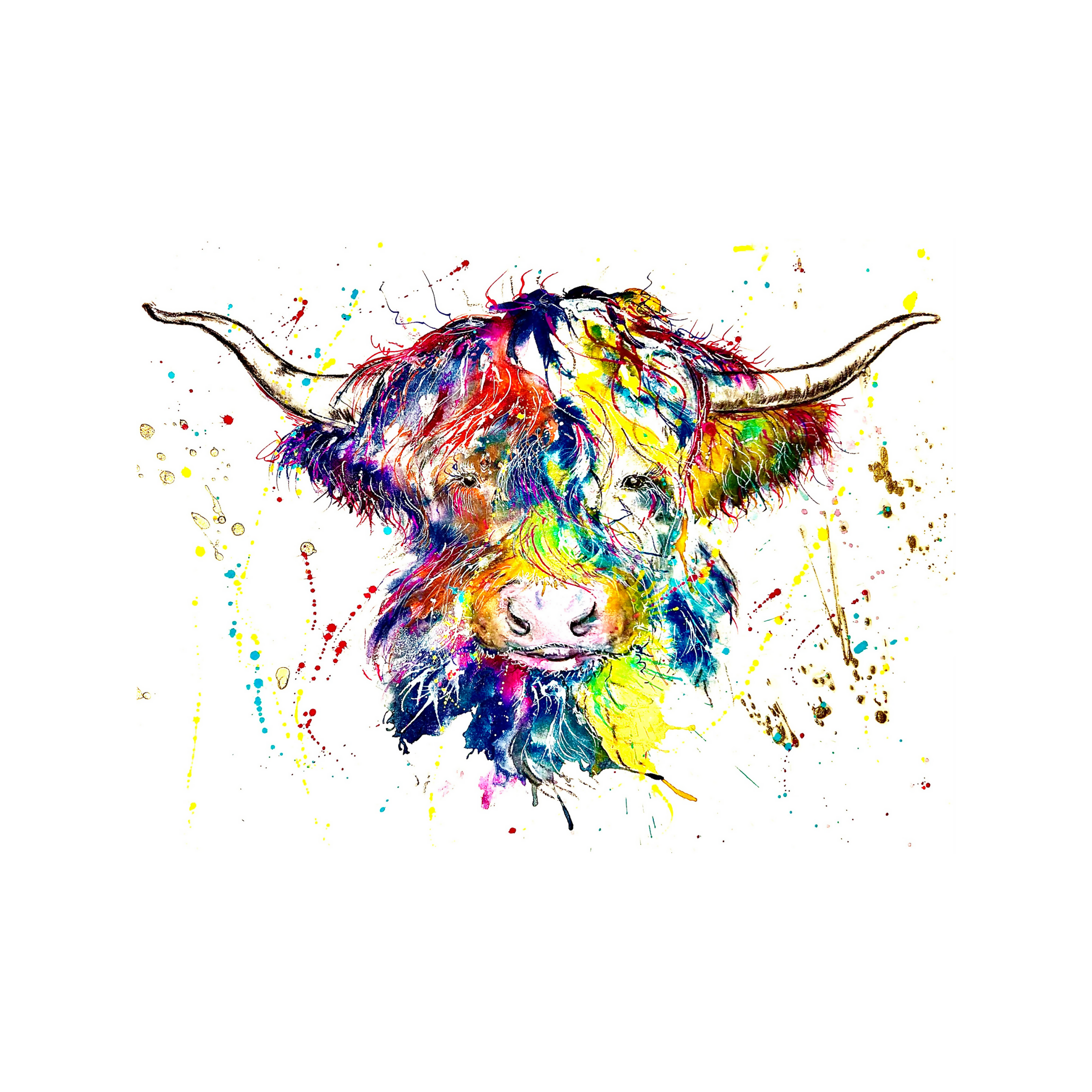 FINE ART PRINT OF HIGHLAND COW, PART OF THE 'ANIMAL ART COLLECTION'