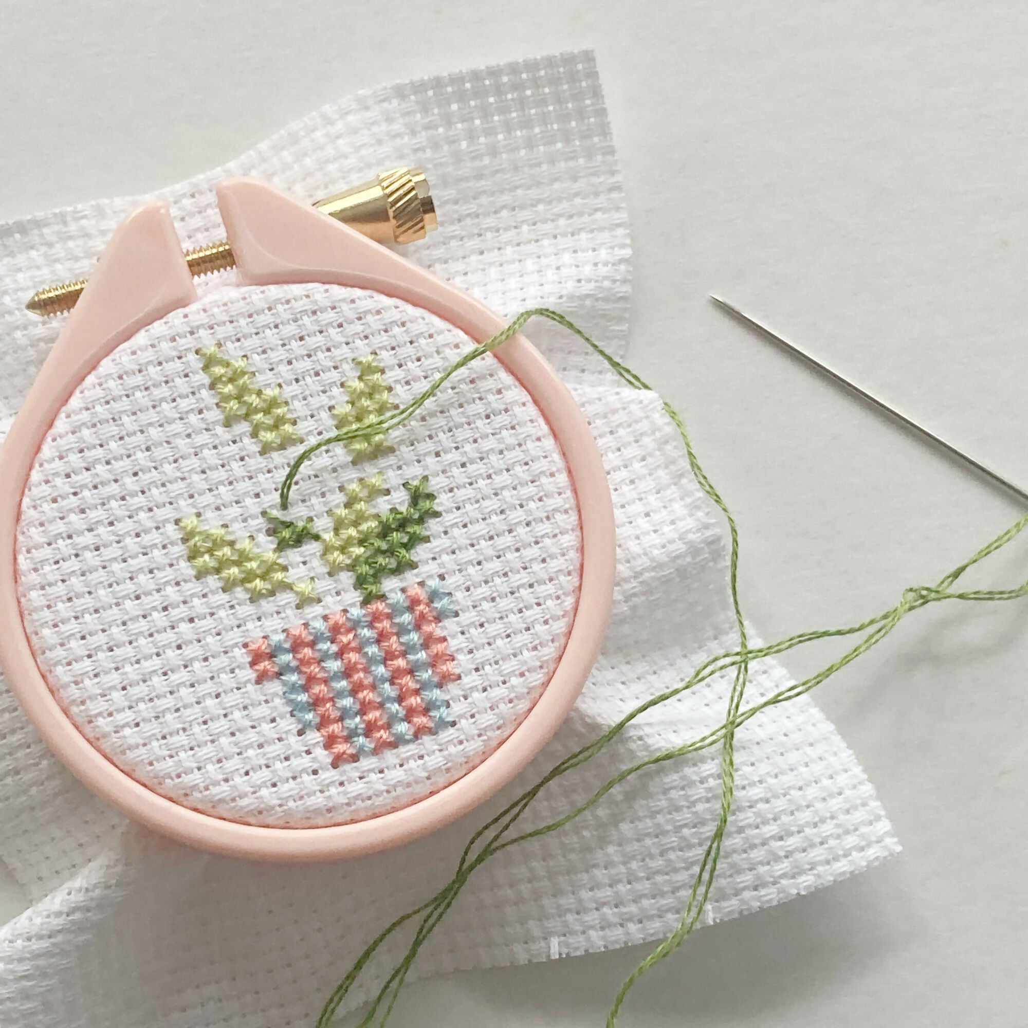Mini Stripe Plant Cross Stitch Kit