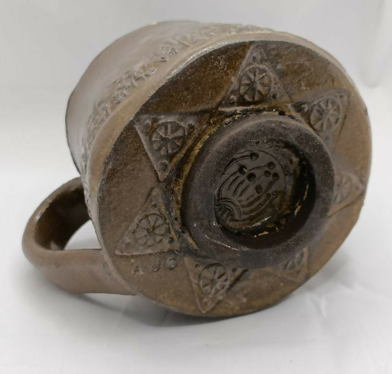 Hand Built Stoneware Flower Meadow Mug