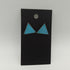 Mid Blue Triangle Stud Enamel Earrings