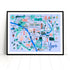 Blue and green map of York with main landmarks.