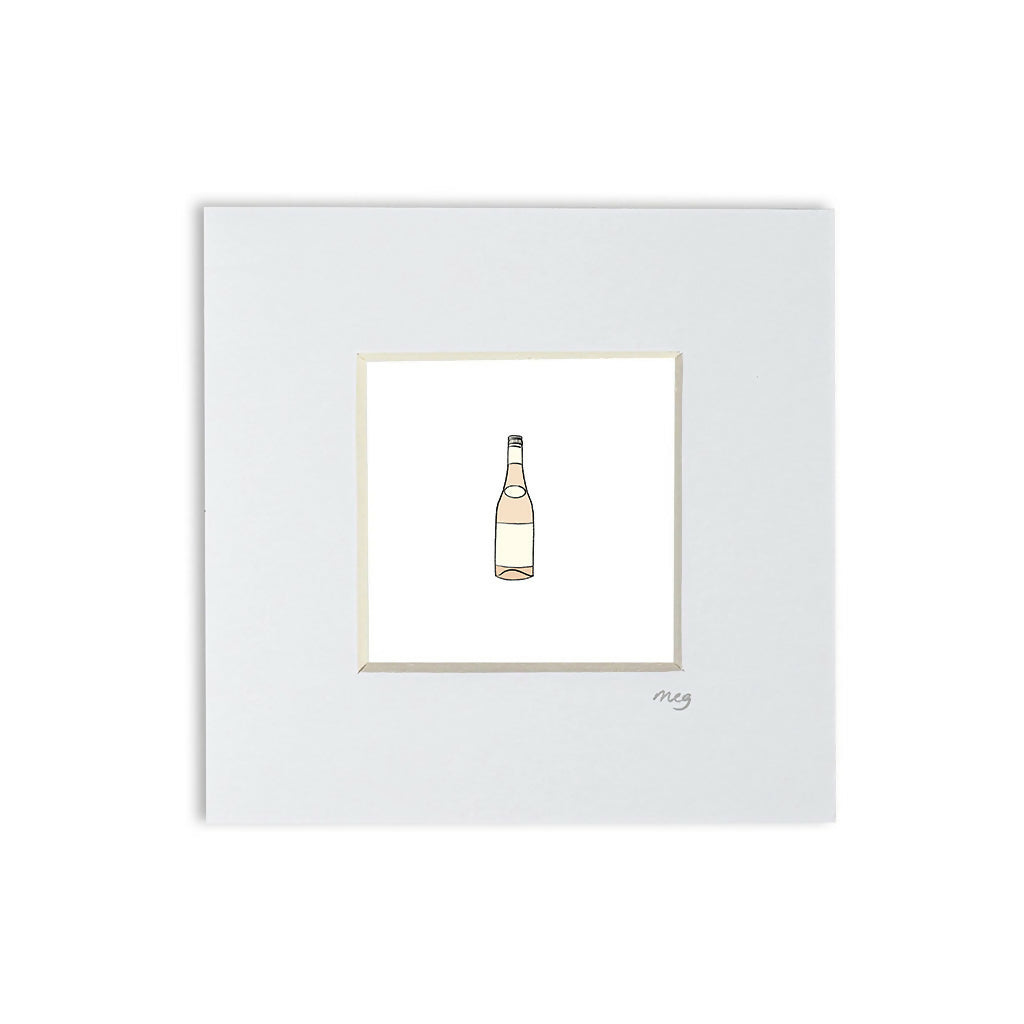 Wine Bottle 4x4" Mounted Mini Print