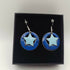 Blue and Pale Blue Hoop and Star Earrings