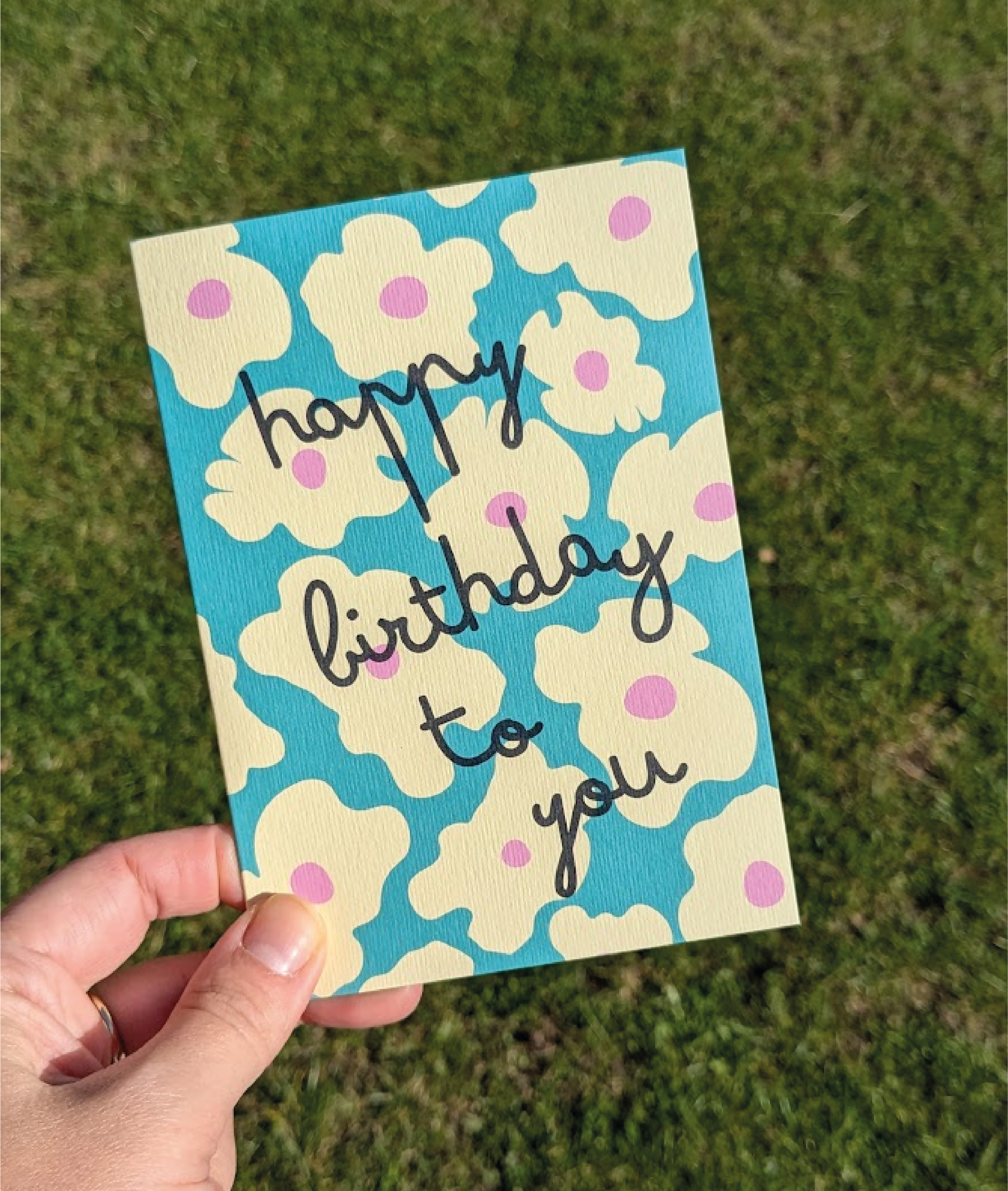 bday card blue floral,pattern pic