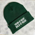 Young At Heart Cuffed Rectangular Patch Beanie Hat