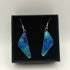 Blue Triangular Dichroic Glass Earrings