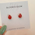 Red Crystal Effect Stud Earrings