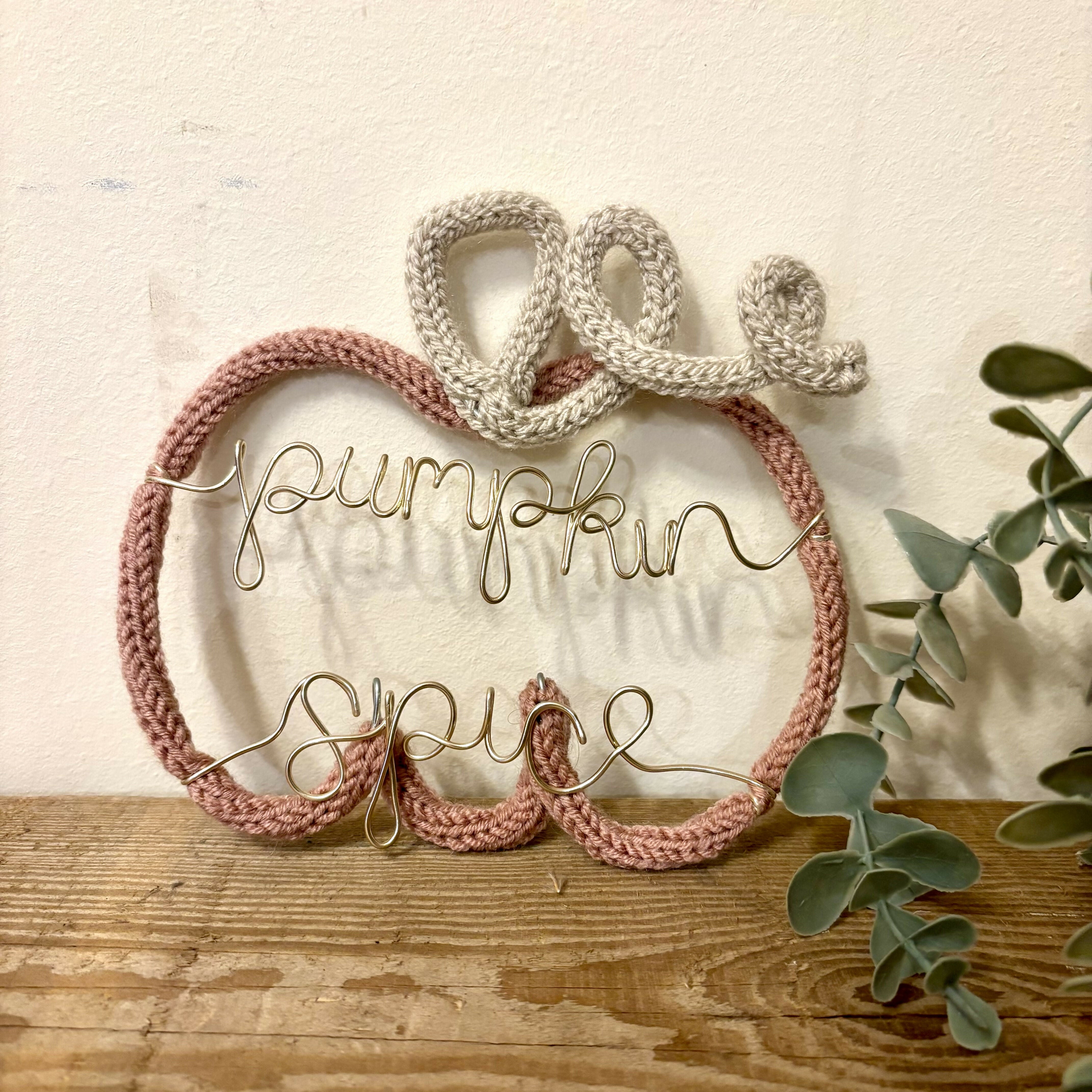 Woolly Wire Pumpkin Decoration