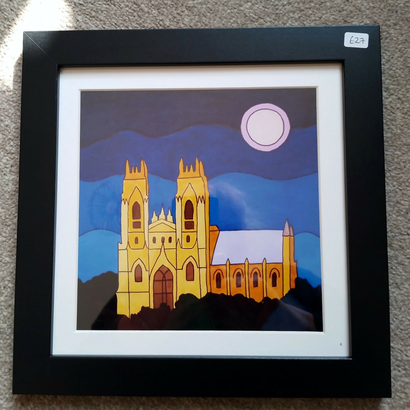 Moon over Minster framed