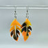 FUN, CONTEMPORARY RESIN FEATHER LEAF EARRINGS