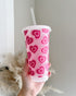 Retro Hearts 24oz Cold Cup