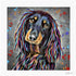 LONG HAIRED DACHSHUND DOG COLOUR SPLASH MOUNTED ARTWORK