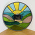 Stained Glass Round Landscape Clock
