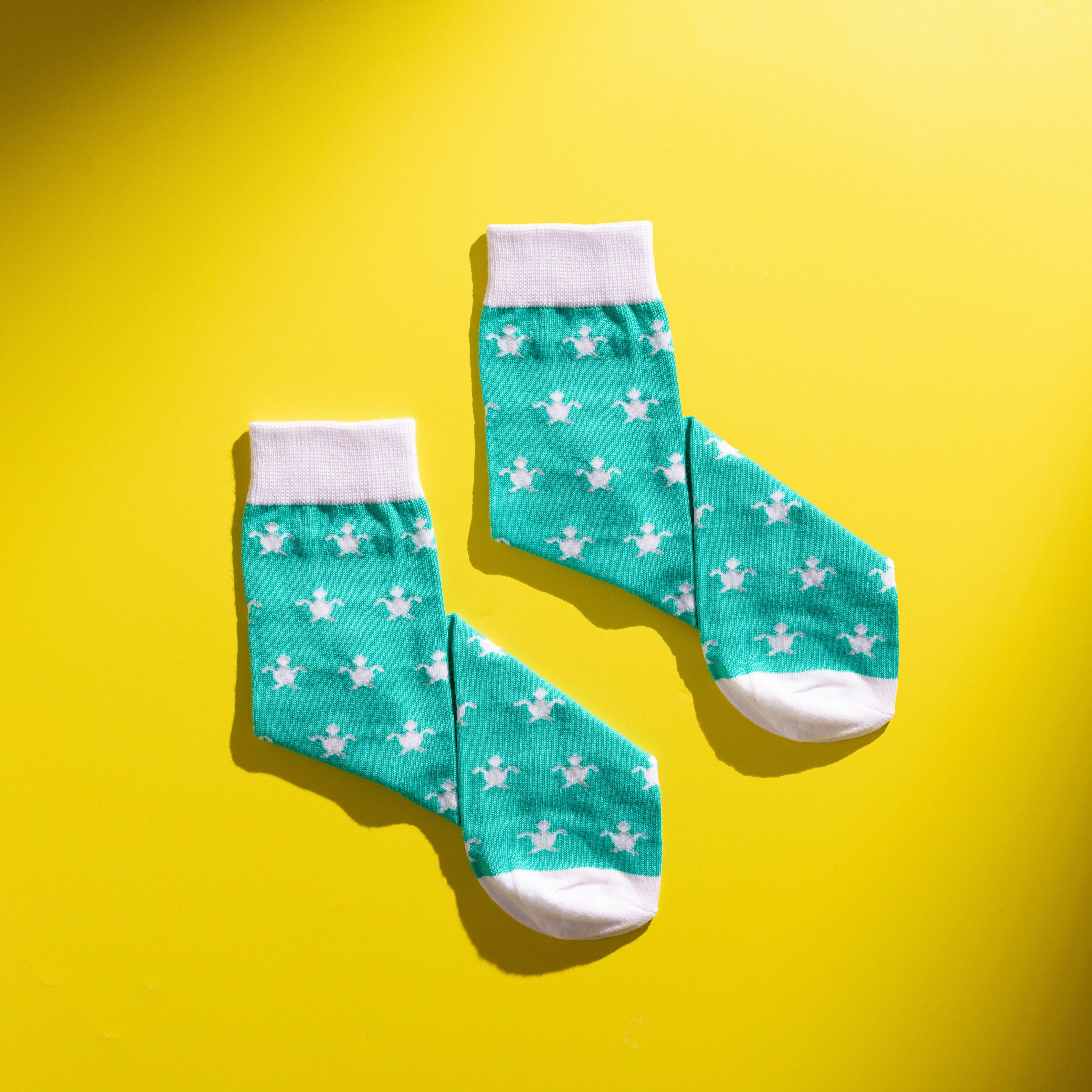 Persona White Turtle Pattern Egyptian Cotton Men's Socks | UK 6.5 - 11