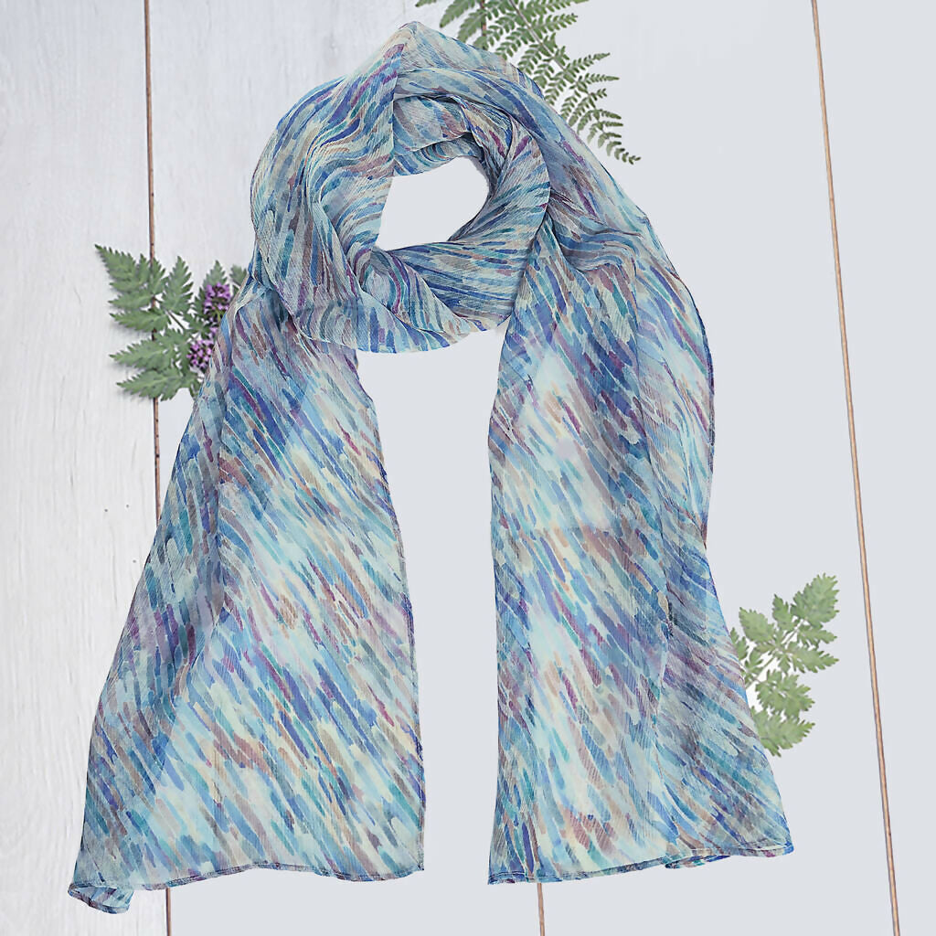 Long Chiffon Silk Scarf | Elegant Fashion Accessory | Art & Soul