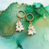 Handmade Glitter Resin Christmas Tree Charms On Huggie Hoops
