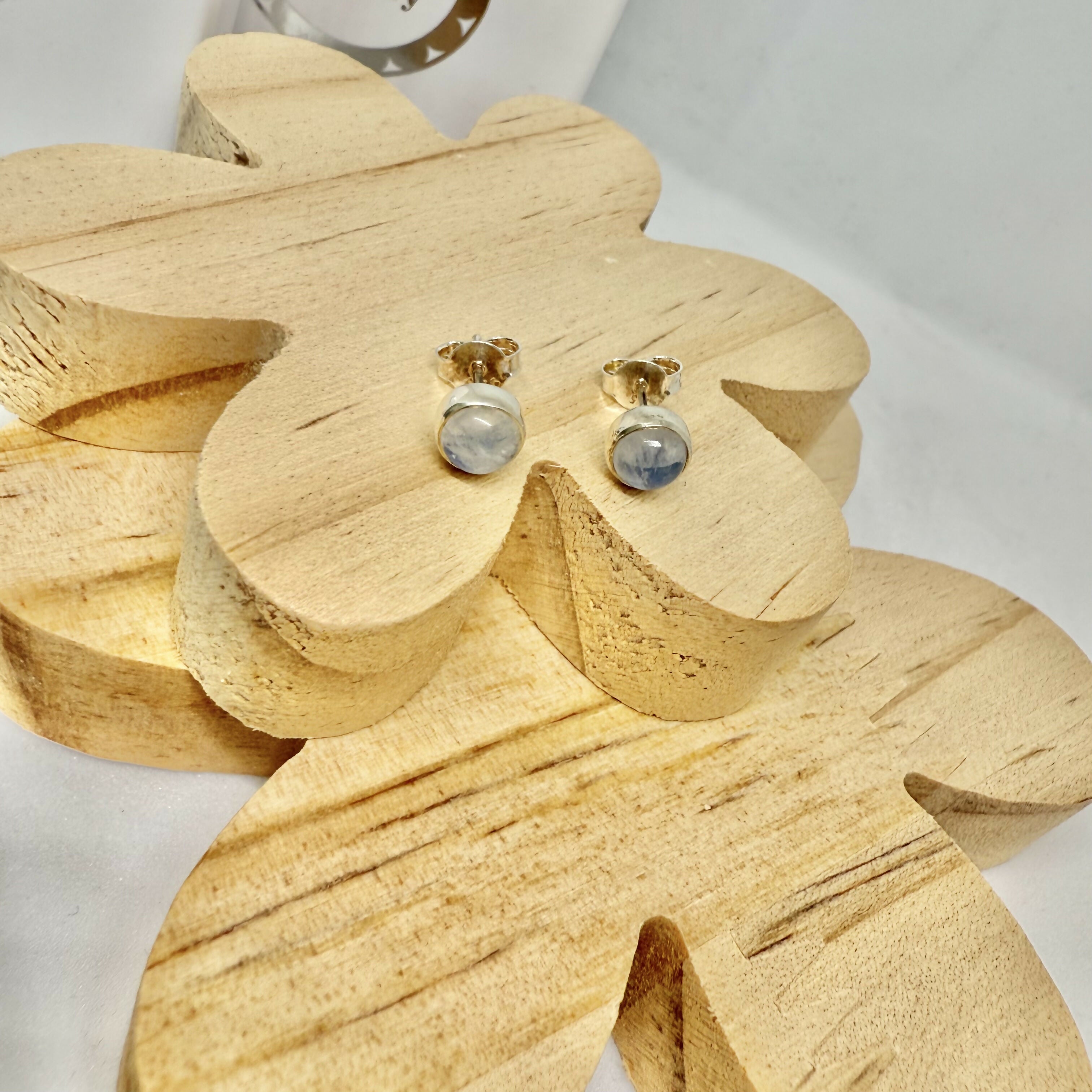 BLUE MOONSTONE STUD EARRINGS