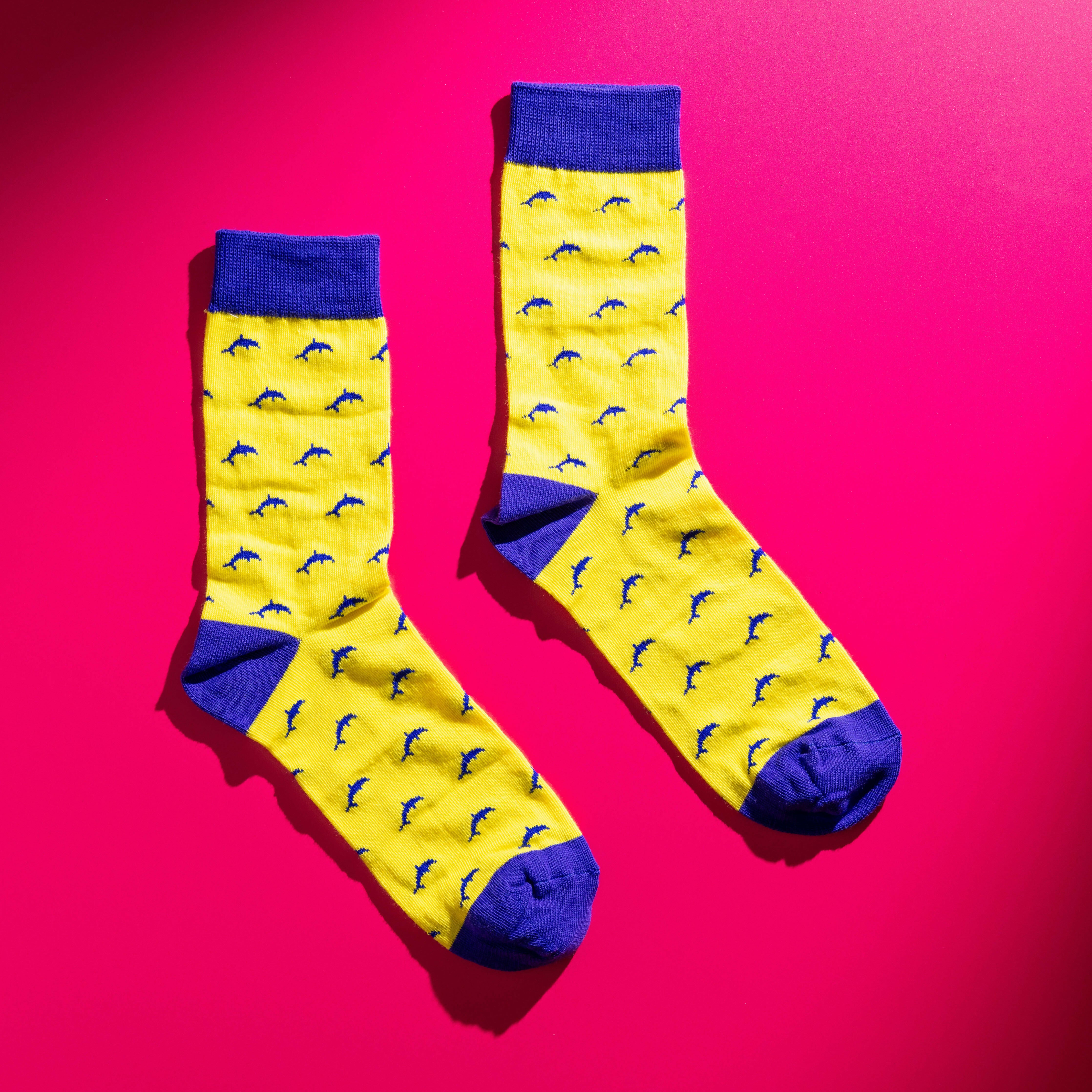 Persona Blue Dolphin Pattern Egyptian Cotton Men's Socks | UK 6.5 - 11