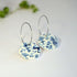 Blue Mushroom Print Hoop Earrings - Handmade Polymer Clay - Polly Plant