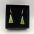 Triangular Black and Dichroic Green Earrings
