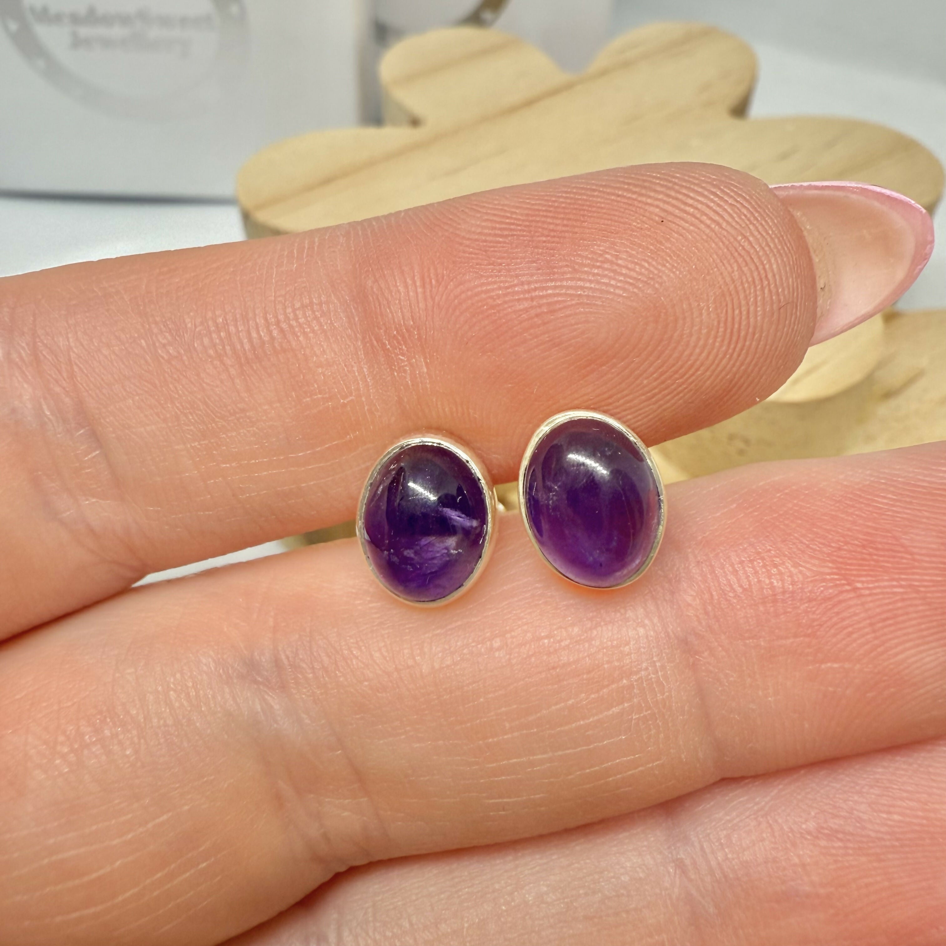 AMETHYST STUD EARRINGS