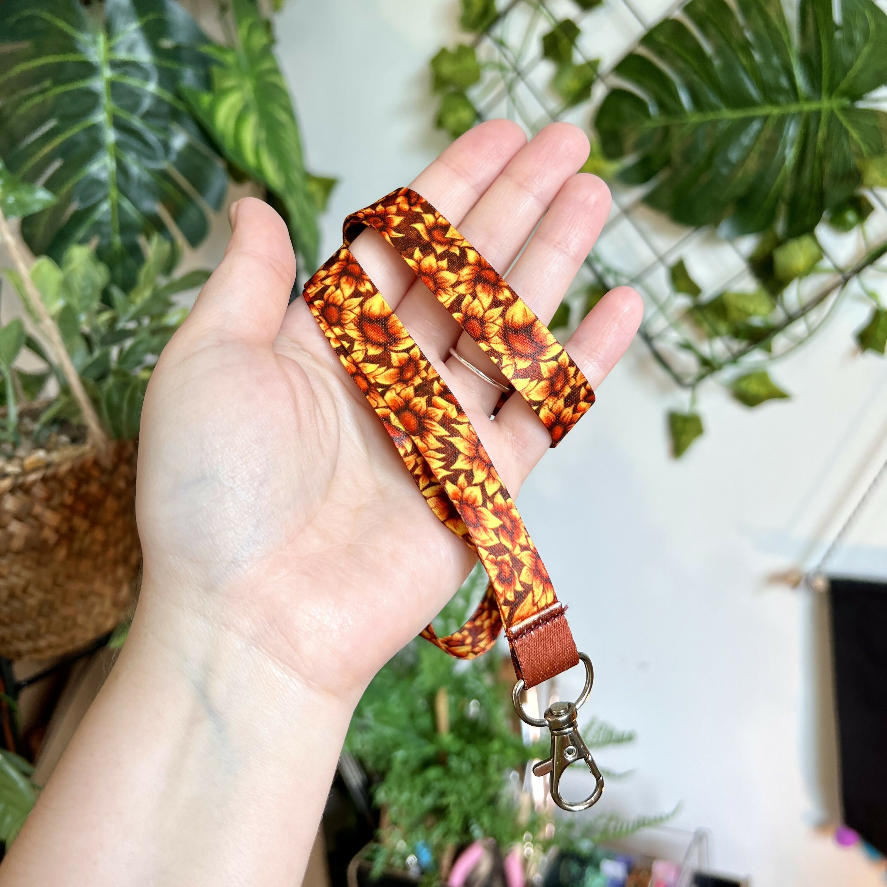 Sunflower Lanyard | Floral Accessory for Keys | Art & Soul