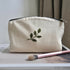 Hand Embroidered Leaf Make Up Bag